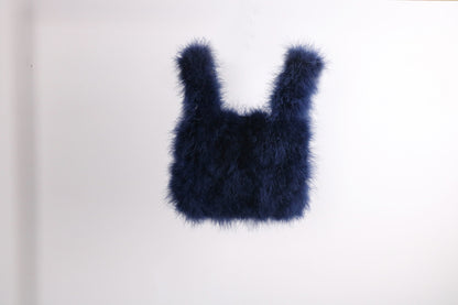 Vest bag, feather bag, handmade bag, soft bag, plush bag, fur bag, can be wholesaled