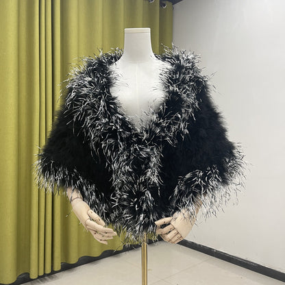 Women's shawls Real Feather Ostrich Feather Shawlskin Shawlskins Dress Shawls Banquet Wearing Feather Clothing Manufacturer