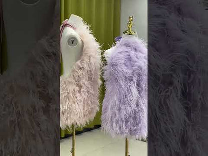 Backless dresses, sexy skirts for women, skirts made of ostrich feathers, short skirts, summer, wholesale clothing factory, custom sizes, many colors