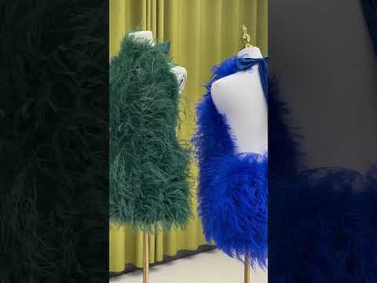 Backless dresses, sexy skirts for women, skirts made of ostrich feathers, short skirts, summer, wholesale clothing factory, custom sizes, many colors