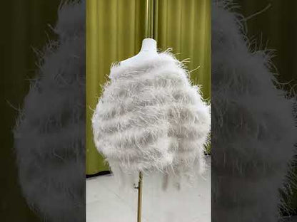 Large shawls, long shawl coats, shawls with sleeves, ostrich feather shawls, feather shawls, fur shawls, handmade shawls. Dress shawls, cheongsam shawls, clothing factories, feather clothing manufacturers