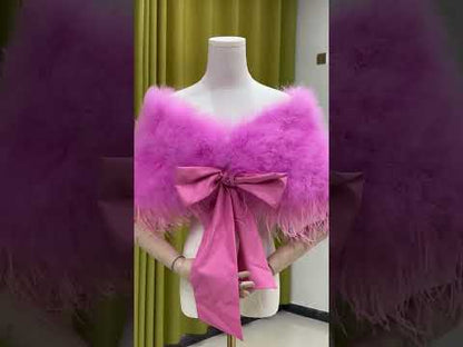 Shawls made of turkey feathers and ostrich feathers. Women's shawls. Party shawls. Dress outerwear. Handmade. Shawls. Wholesale. Customizable. Multiple colors.