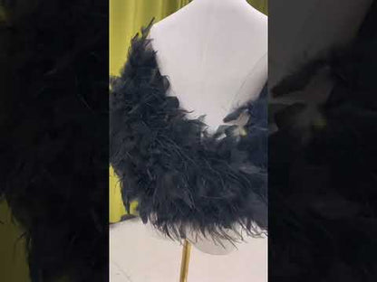 Feather Shawls, Ostrich feathers，Arm-Drape Shawls, Formal Wear Shawls—Handcrafted from Ostrich and Turkey Feathers. Ideal as Accessories for Formal Attire and Performance Costumes. Custom Orders and Wholesale Available.