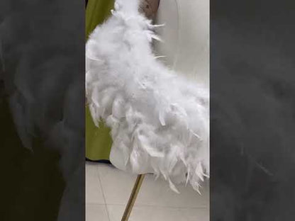 Party shawl, dress shawl, trailing shawl, turkey feathers, real feathers, dinner, wedding