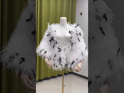 Women's shawls Real Feather Ostrich Feather Shawlskin Shawlskins Dress Shawls Banquet Wearing Feather Clothing Manufacturer